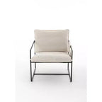 Lot de 2 fauteuils d'appoint modernes avec poches latérales, fauteuils rembourrés avec cadre en métal pour salon et chambre 4W - ModernLuxe