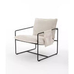 Lot de 2 fauteuils d'appoint modernes avec poches latérales, fauteuils rembourrés avec cadre en métal pour salon et chambre 4W - ModernLuxe