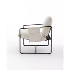 Lot de 2 fauteuils d'appoint modernes avec poches latérales, fauteuils rembourrés avec cadre en métal pour salon et chambre 4W - ModernLuxe