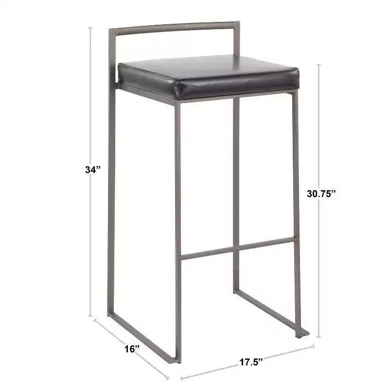 34 Lot de 2 tabourets de bar empilables contemporains Fuji - LumiSource