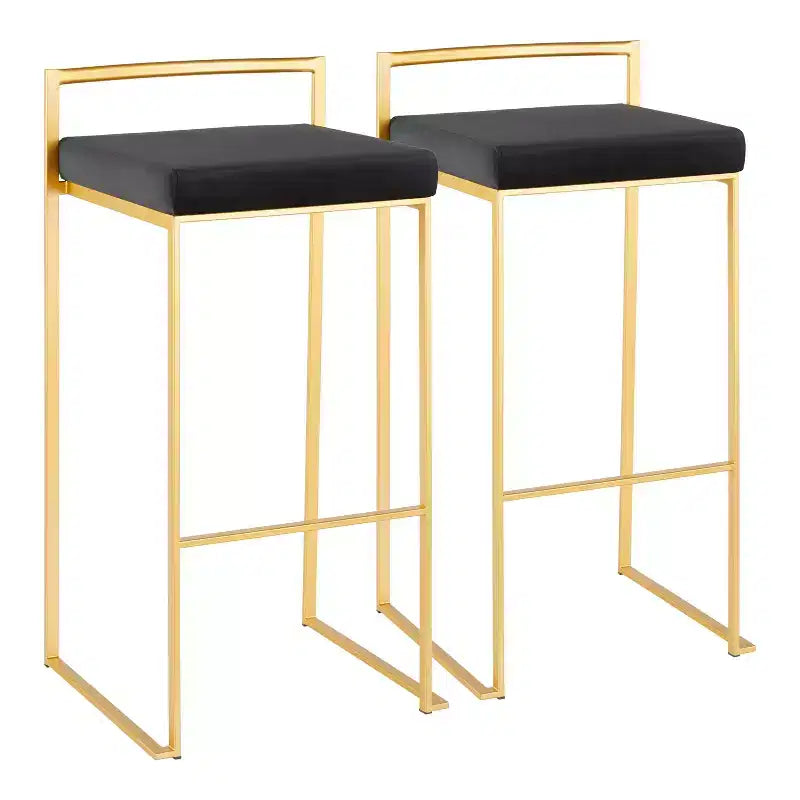34 Set of 2 Fuji Contemporary Stackable Barstools - LumiSource
