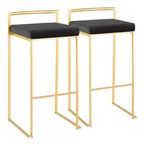 34 Set of 2 Fuji Contemporary Stackable Barstools - LumiSource