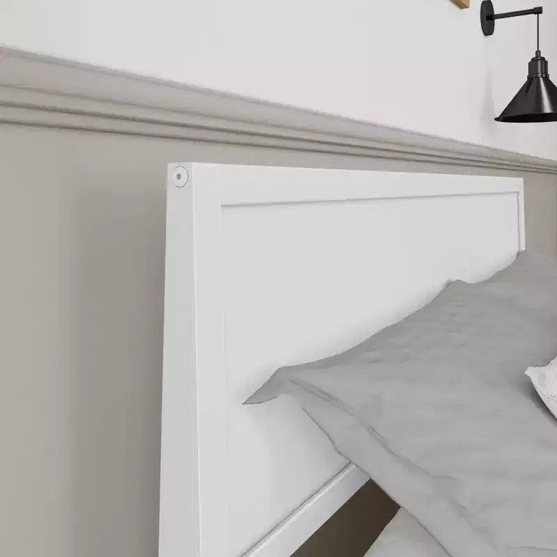 Cadre de lit double en bois massif avec tête de lit Plank+Beam, lit plateforme moderne pour adultes