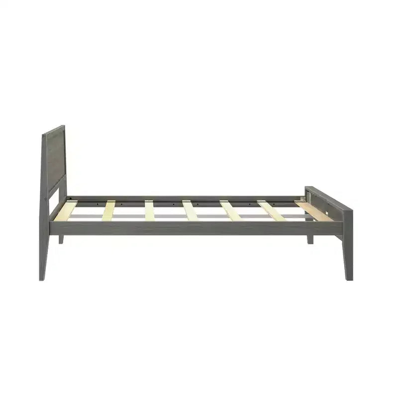 Cadre de lit double en bois massif avec tête de lit Plank+Beam, lit plateforme moderne pour adultes