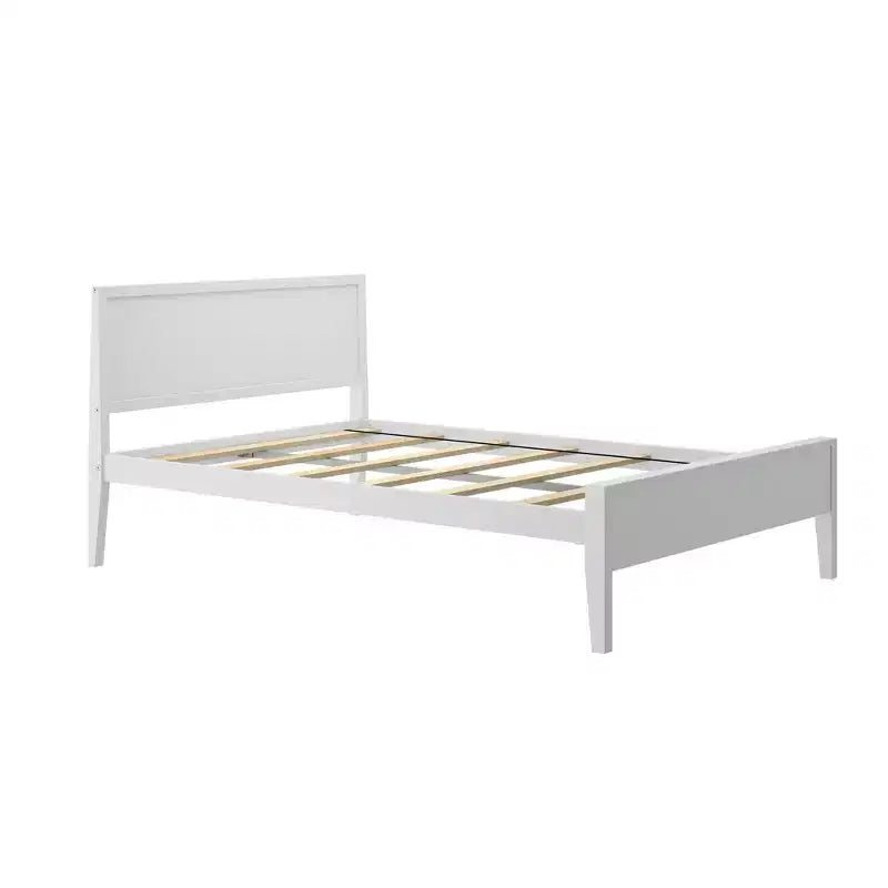 Cadre de lit double en bois massif avec tête de lit Plank+Beam, lit plateforme moderne pour adultes