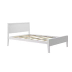 Cadre de lit double en bois massif avec tête de lit Plank+Beam, lit plateforme moderne pour adultes