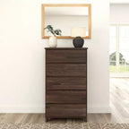 Commode en bois massif à 5 tiroirs Plank+Beam