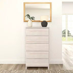Commode en bois massif à 5 tiroirs Plank+Beam