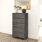 Commode en bois massif à 5 tiroirs Plank+Beam