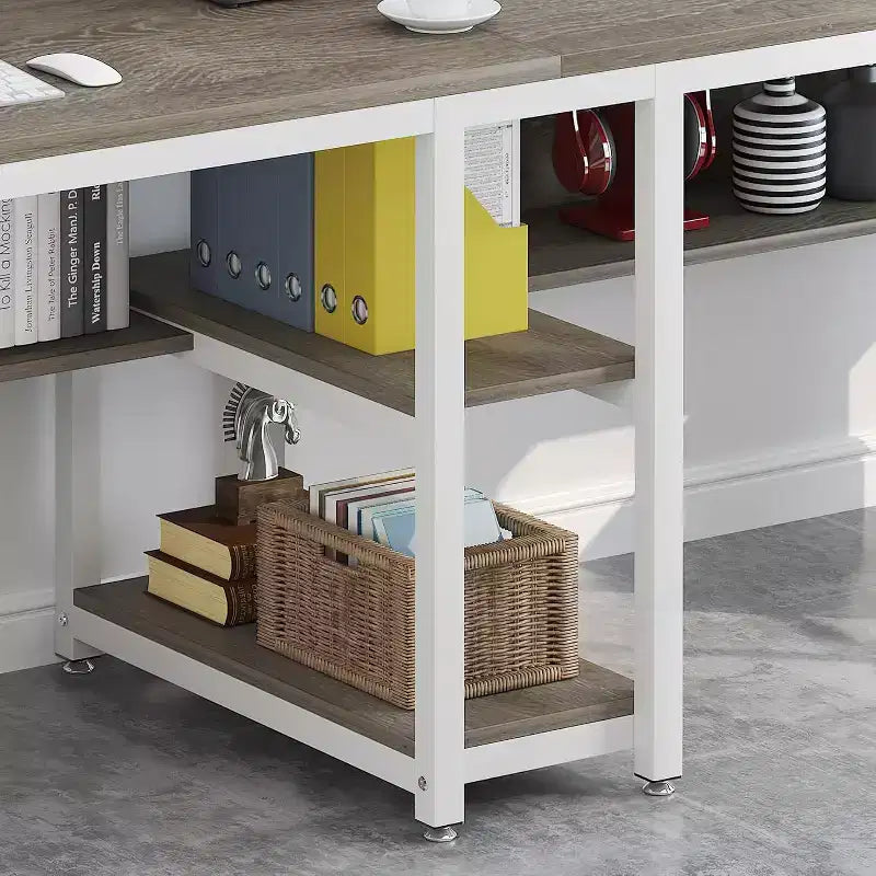 Bureau informatique Lantine 78,7 avec étagère à livres