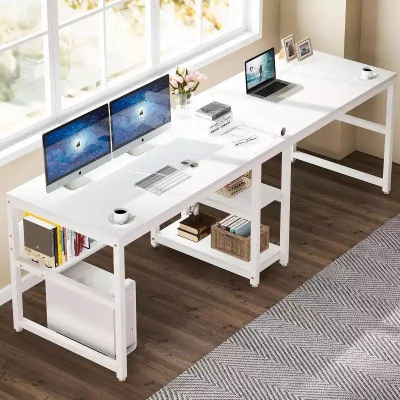 Bureau informatique Lantine 78,7 avec étagère à livres