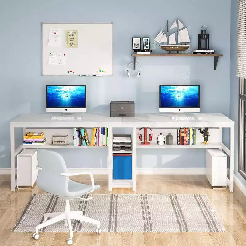 Bureau informatique Lantine 78,7 avec étagère à livres