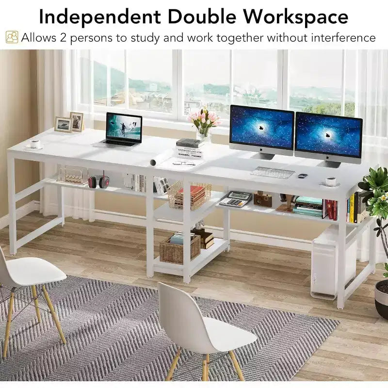 Bureau informatique Lantine 78,7 avec étagère à livres
