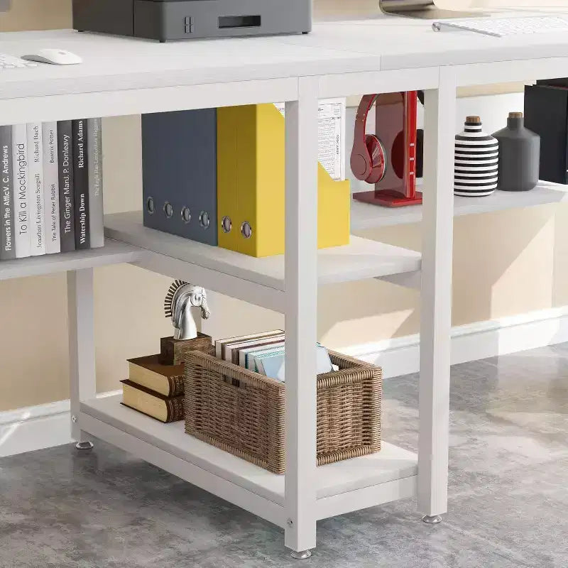 Bureau informatique Lantine 78,7 avec étagère à livres