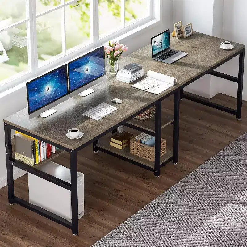 Bureau informatique Lantine 78,7 avec étagère à livres