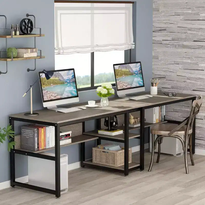 Bureau informatique Lantine 78,7 avec étagère à livres