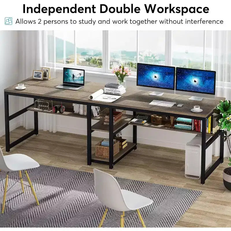 Bureau informatique Lantine 78,7 avec étagère à livres