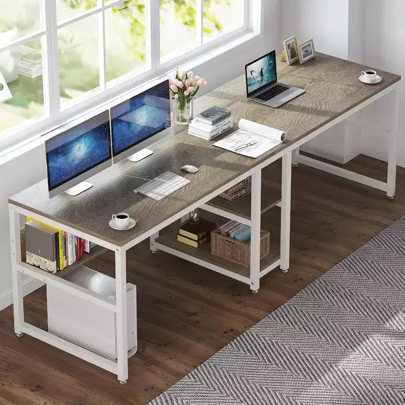 Bureau informatique Lantine 78,7 avec étagère à livres