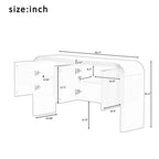 Buffet 4 portes au design rayé 63, meuble de rangement avec étagères réglables 4L - ModernLuxe
