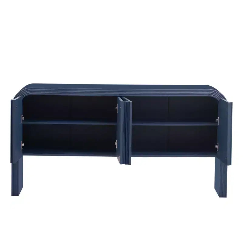 Buffet 4 portes au design rayé 63, meuble de rangement avec étagères réglables 4L - ModernLuxe