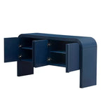 Buffet 4 portes au design rayé 63, meuble de rangement avec étagères réglables 4L - ModernLuxe
