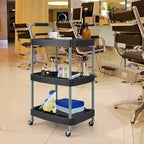 Costway Chariot de rangement à roulettes 3 niveaux avec poignée, rangement pour outils et roues universelles pour garage