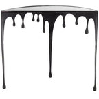 Console en aluminium Olivia & May avec pieds aux motifs fondus et plateau en verre fumé