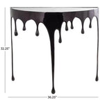 Console en aluminium Olivia & May avec pieds aux motifs fondus et plateau en verre fumé