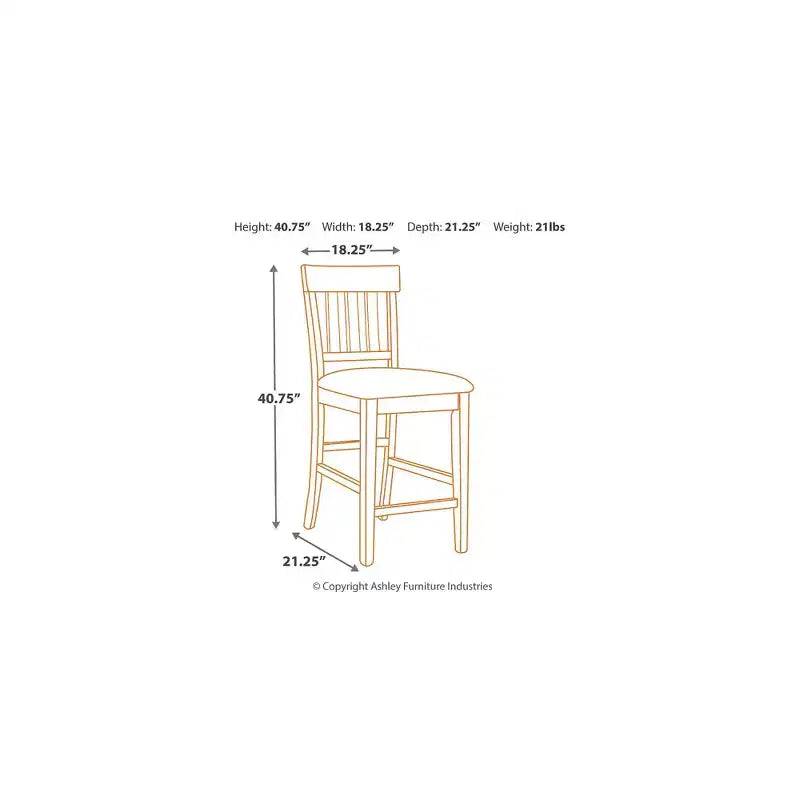 Signature Design by Ashley Ralene Tabouret de bar rembourré hauteur comptoir, lot de 2, Marron moyen