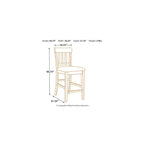 Signature Design by Ashley Ralene Tabouret de bar rembourré hauteur comptoir, lot de 2, Marron moyen