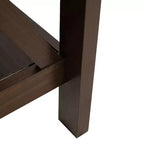Table basse d'intérieur Sunnydaze en pin massif avec étagère de rangement - Marron foncé - 43.5