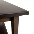 Table basse d'intérieur Sunnydaze en pin massif avec étagère de rangement - Marron foncé - 43.5