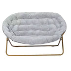 Flash Furniture Eleanor Fauteuil double soucoupe rembourré et pliable avec cadre en acier pour dortoir, salon ou chambre à coucher