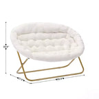 Flash Furniture Eleanor Fauteuil double soucoupe rembourré et pliable avec cadre en acier pour dortoir, salon ou chambre à coucher