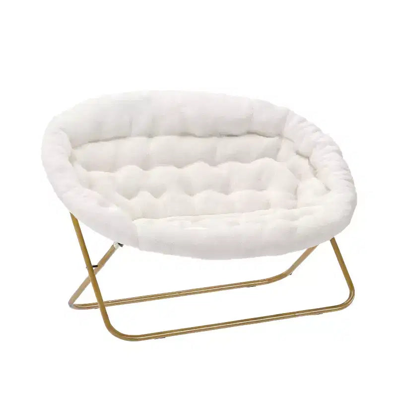 Flash Furniture Eleanor Fauteuil double soucoupe rembourré et pliable avec cadre en acier pour dortoir, salon ou chambre à coucher