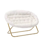 Flash Furniture Eleanor Fauteuil double soucoupe rembourré et pliable avec cadre en acier pour dortoir, salon ou chambre à coucher