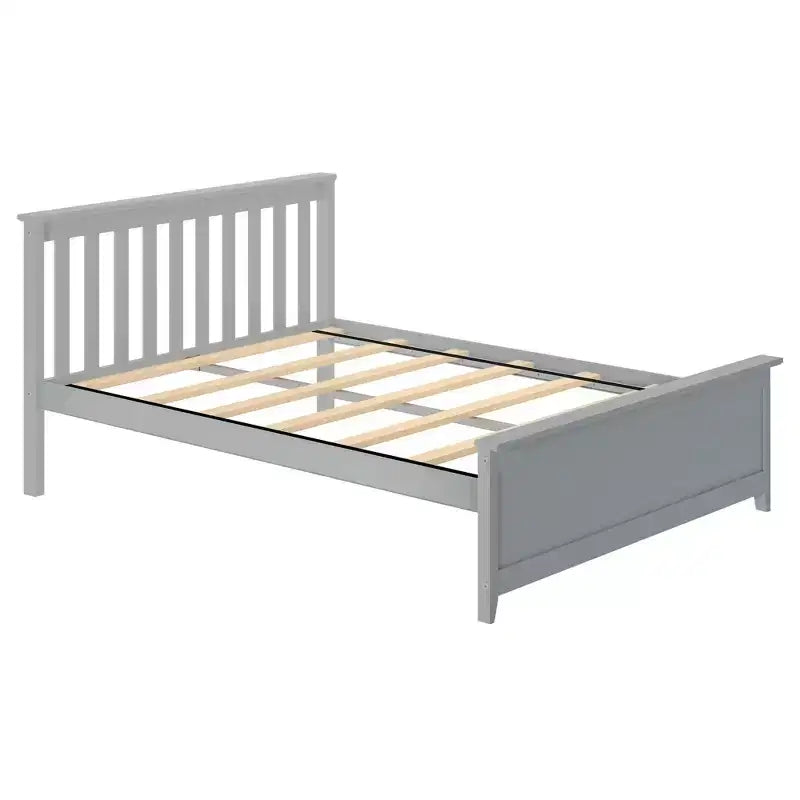 Cadre de lit double classique en bois massif Plank+Beam avec tête de lit pour adultes