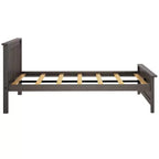 Cadre de lit double classique en bois massif Plank+Beam avec tête de lit pour adultes