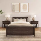 Cadre de lit double classique en bois massif Plank+Beam avec tête de lit pour adultes