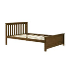 Cadre de lit double classique en bois massif Plank+Beam avec tête de lit pour adultes