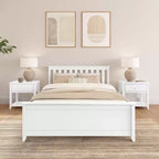 Cadre de lit double classique en bois massif Plank+Beam avec tête de lit pour adultes