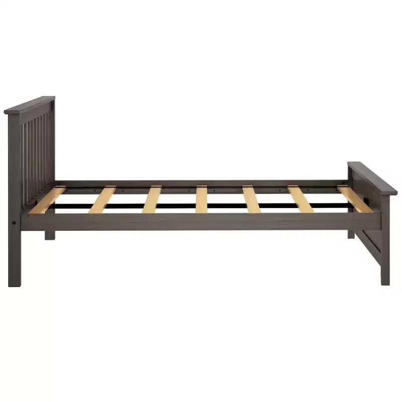 Cadre de lit double classique en bois massif Plank+Beam avec tête de lit pour adultes