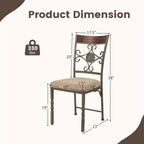 Costway Lot de 2/4 chaises de salle à manger sans accoudoirs, ensemble de chaises de cuisine avec coussin d'assise