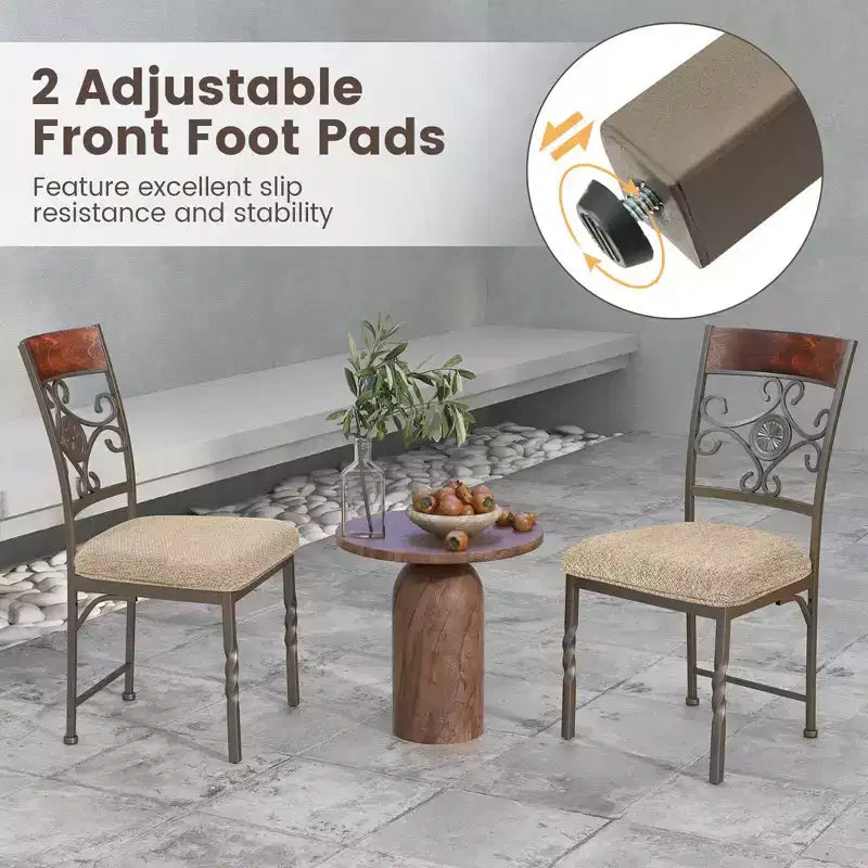 Costway Lot de 2/4 chaises de salle à manger sans accoudoirs, ensemble de chaises de cuisine avec coussin d'assise
