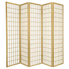 Oriental Furniture 6' Tall 5 Panel Window Pane Special Edition