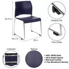 Chaise empilable en plastique Hampden Furnishings Jody Collection, lot de 4