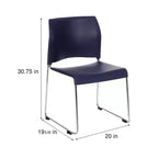 Chaise empilable en plastique Hampden Furnishings Jody Collection, lot de 4
