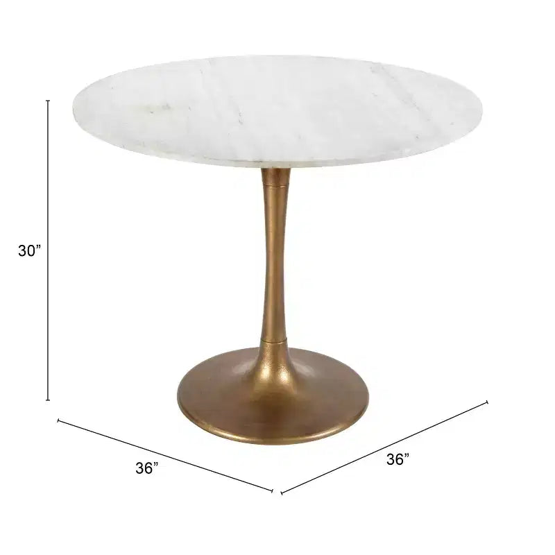 Table à manger Blanc/Or - ZM Home