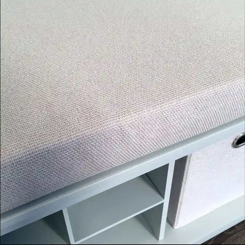 Banc d'entrée en bois massif avec 2 rangements à chaussures et 1 bac, Gris