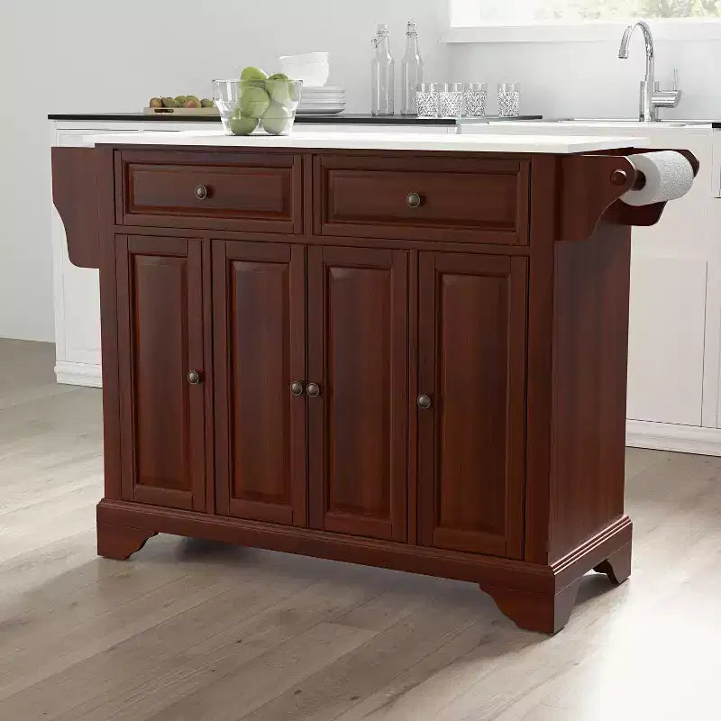 Îlot de cuisine/Chariot de taille standard avec plateau en granit blanc Lafayette - Crosley
